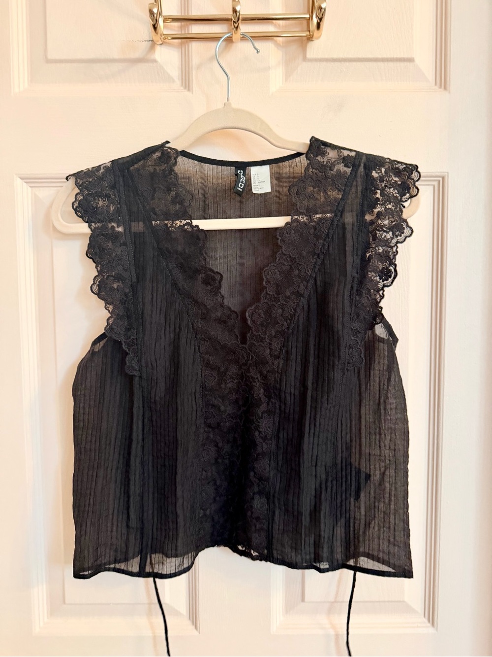 Black semi sheer H&M top